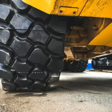 Mining tyres on a Mackay mine vehicle