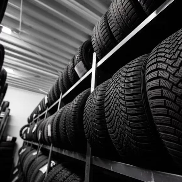 Tyre Rack Storage in Transit Tyres Mackay Workshop